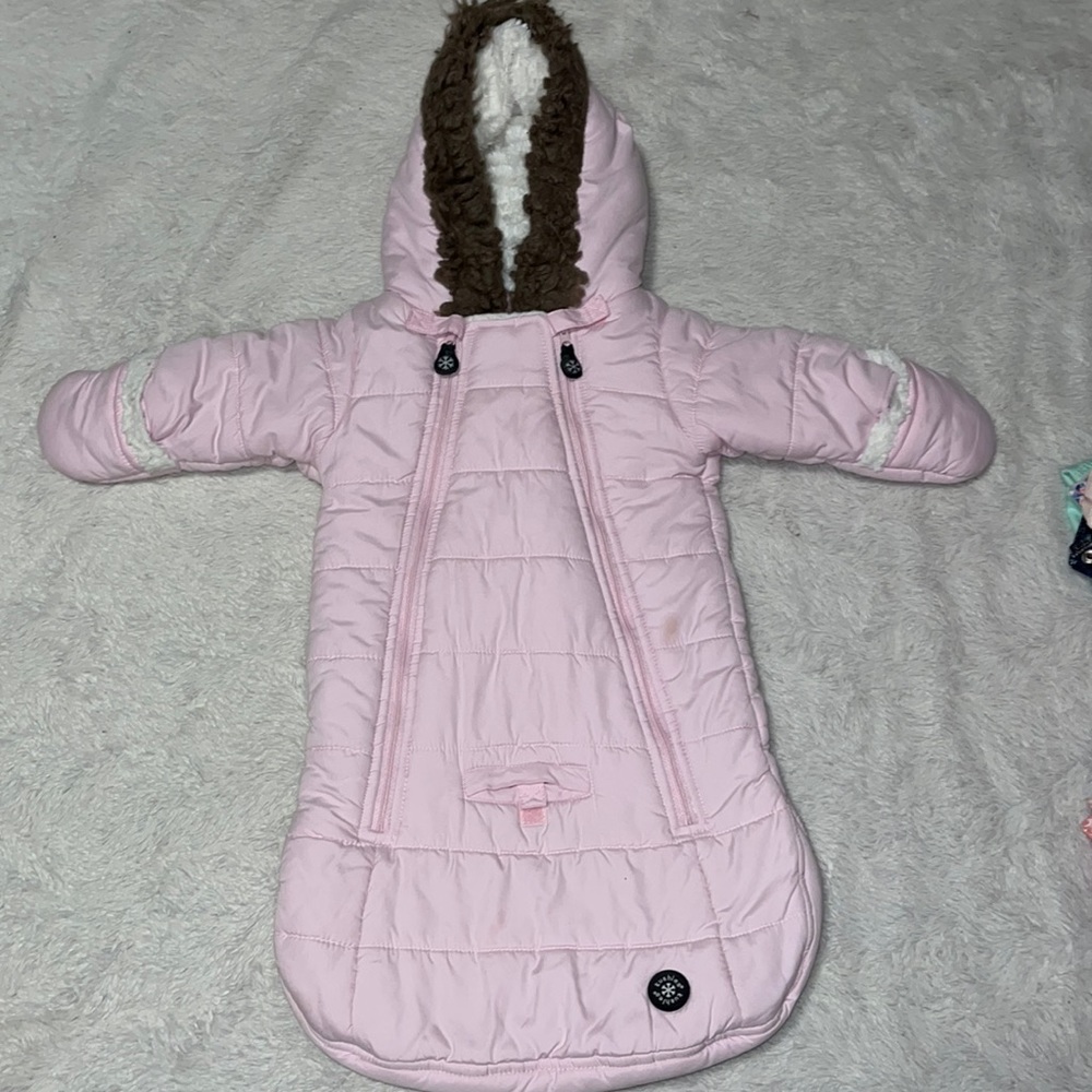 Kushies pink 0-3 months sleeping sack sleeping bag warm suit baby girl